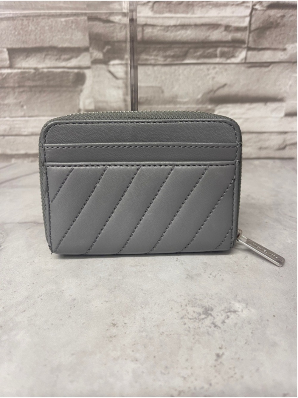 Michael Kors Lina XS Drawstring Crossbody Soft Plush Leather Heather Gray Set - Picture 12 of 16